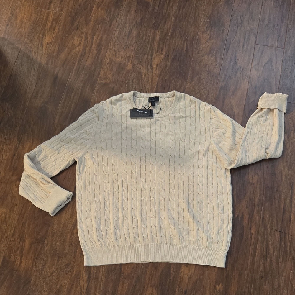 Magaschoni Beige Cable Knit Sweater XL